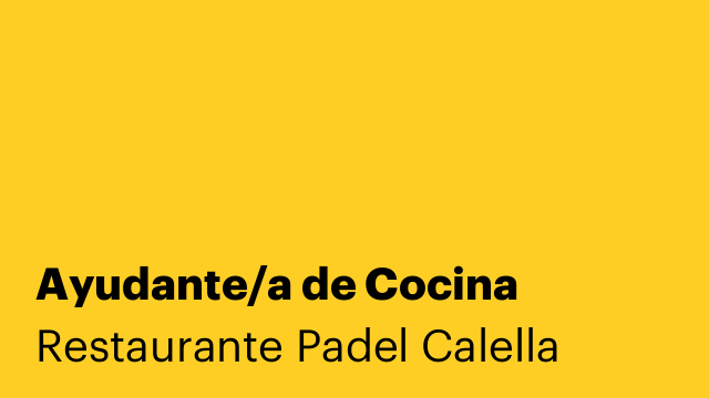 Ayudante/a de Cocina