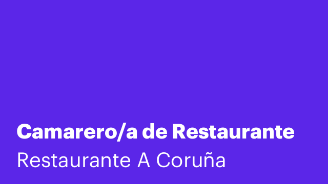 Camarero/a de Restaurante