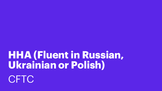 HHA (Fluent in Russian, Ukrainian or Polish)