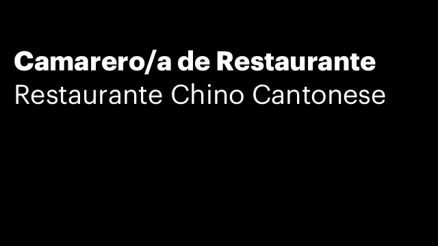 Camarero/a de Restaurante