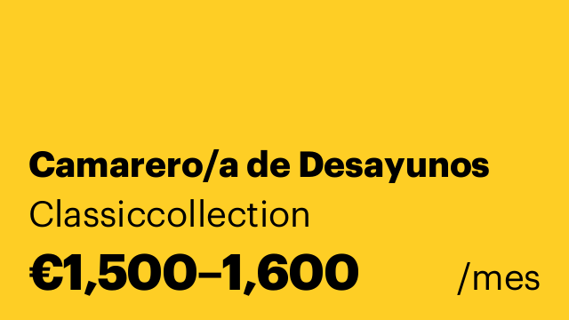 Camarero/a de Desayunos