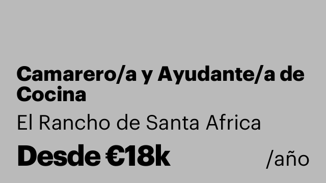 Camarero/a y Ayudante/a de Cocina