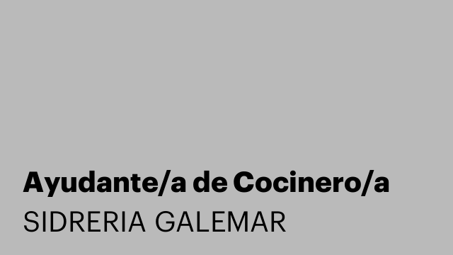 Ayudante/a de Cocinero/a