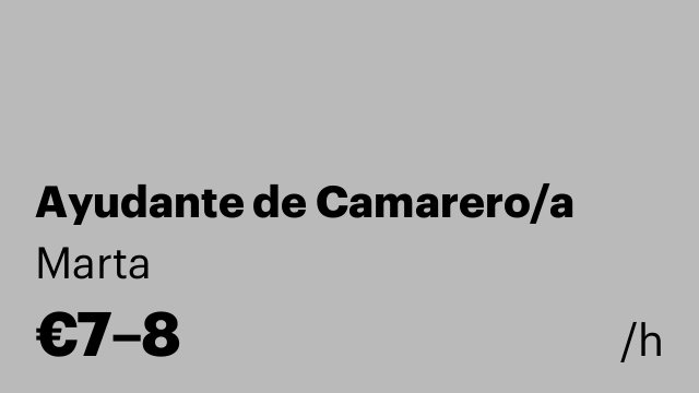 Ayudante de Camarero/a