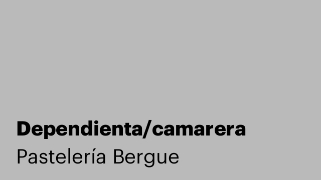 Dependienta/camarera