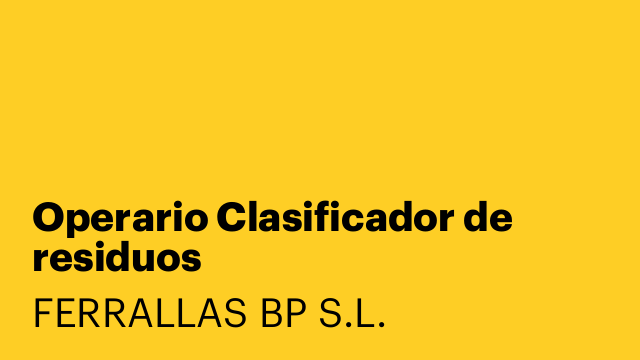 Operario Clasificador de residuos