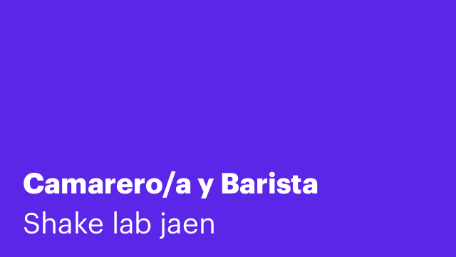Camarero/a y Barista