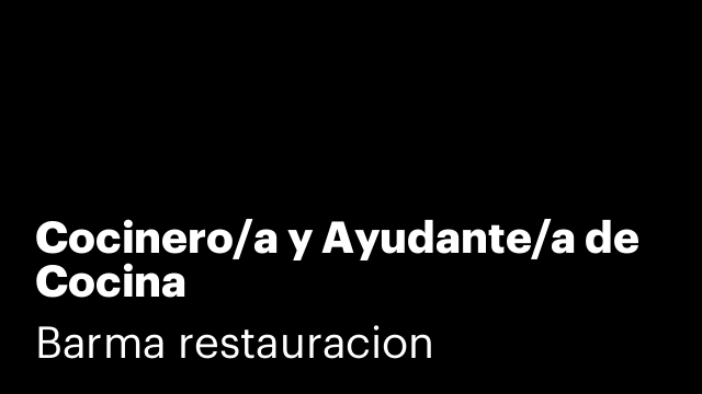 Cocinero/a y Ayudante/a de Cocina