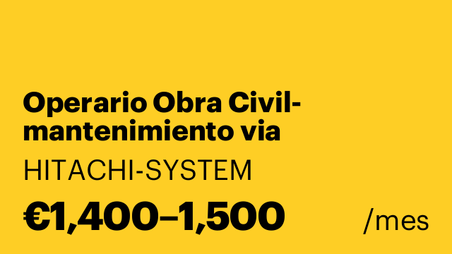 Operario Obra Civil- mantenimiento via