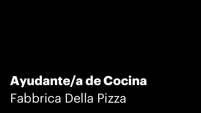 Ayudante/a de Cocina