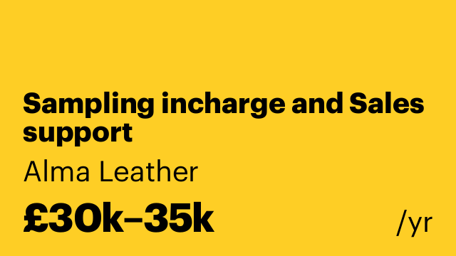 Sampling incharge and Sales support