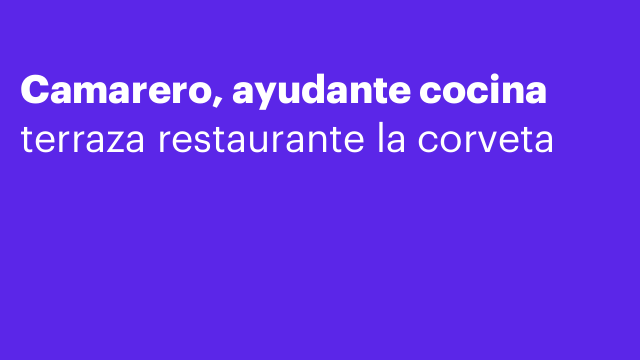 Camarero, ayudante cocina