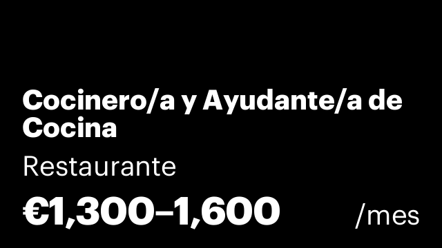 Cocinero/a y Ayudante/a de Cocina