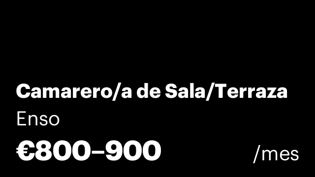 Camarero/a de Sala/Terraza