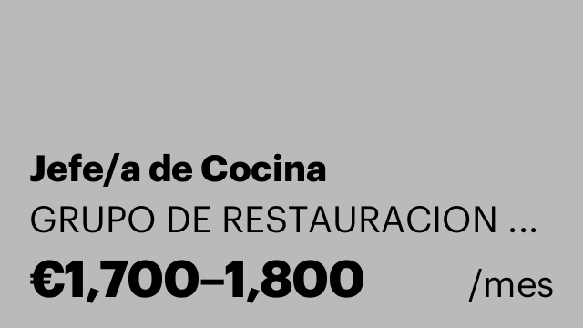 Jefe/a de Cocina