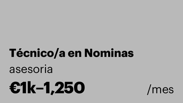 Técnico/a en Nominas