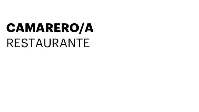 CAMARERO/A