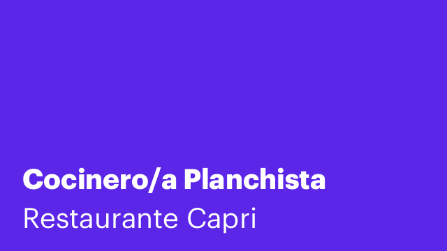Cocinero/a Planchista