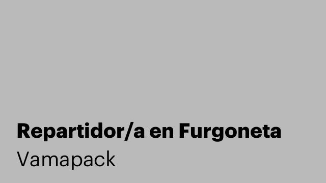 Repartidor/a en Furgoneta