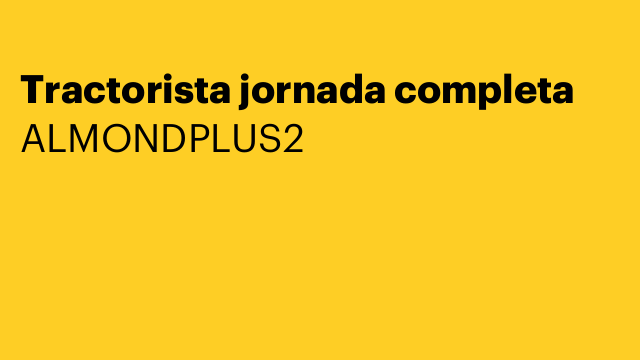 Tractorista jornada completa