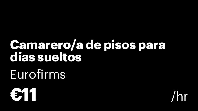 Camarero/a de pisos para días sueltos