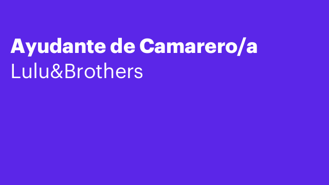 Ayudante de Camarero/a