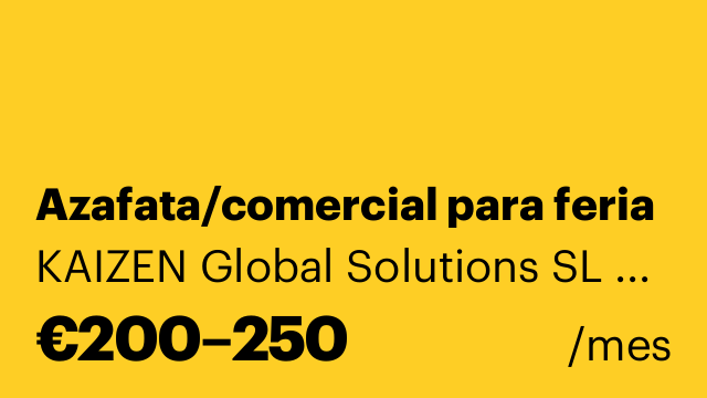 Azafata/comercial para feria