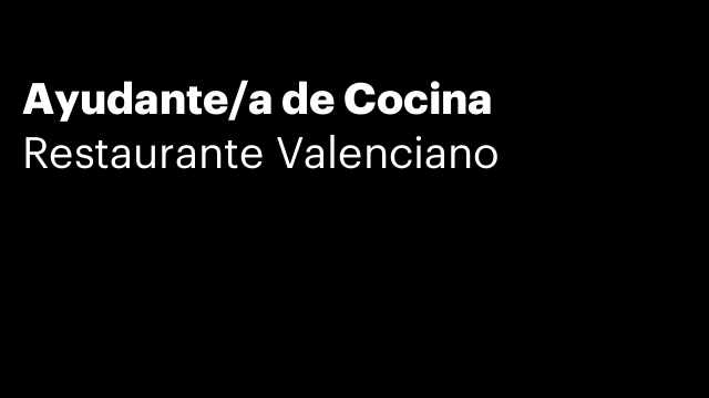 Ayudante/a de Cocina