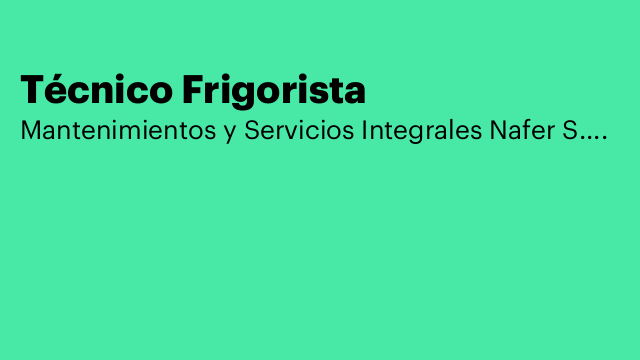 Técnico Frigorista