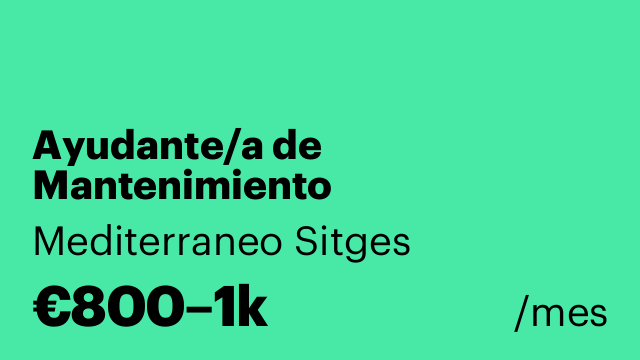 Ayudante/a de Mantenimiento