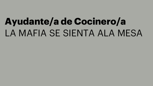 Ayudante/a de Cocinero/a