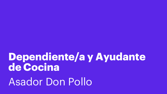 Dependiente/a y Ayudante de Cocina