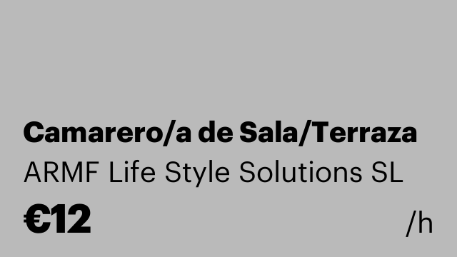 Camarero/a de Sala/Terraza