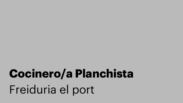 Cocinero/a Planchista