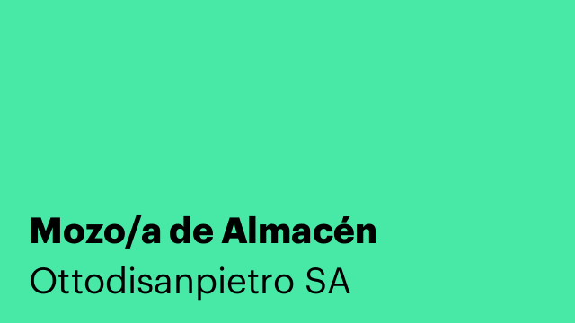 Mozo/a de Almacén