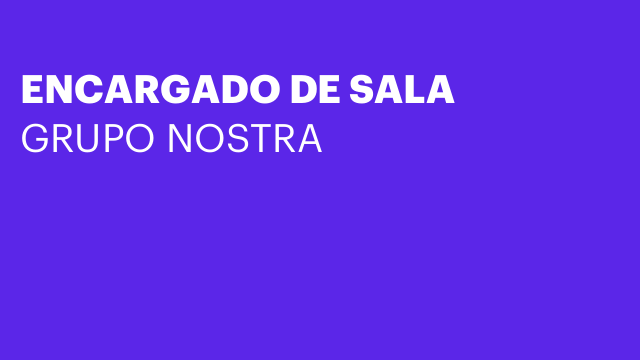 ENCARGADO DE SALA