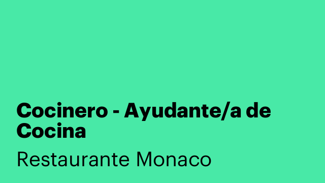 Cocinero - Ayudante/a de Cocina