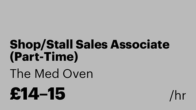 Shop/Stall Sales Associate (Part-Time)