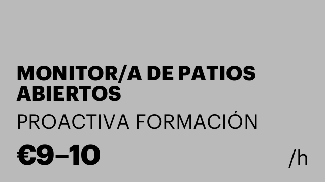 MONITOR/A DE PATIOS ABIERTOS