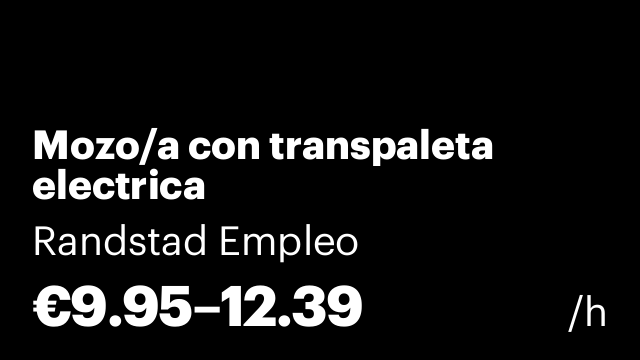 Mozo/a con transpaleta electrica