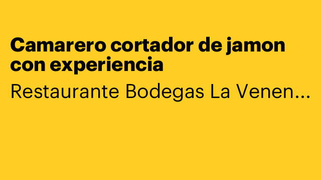 Camarero cortador de jamon con experiencia