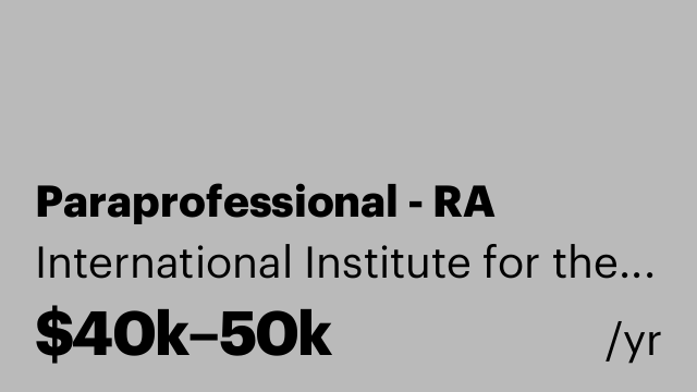 Paraprofessional - RA