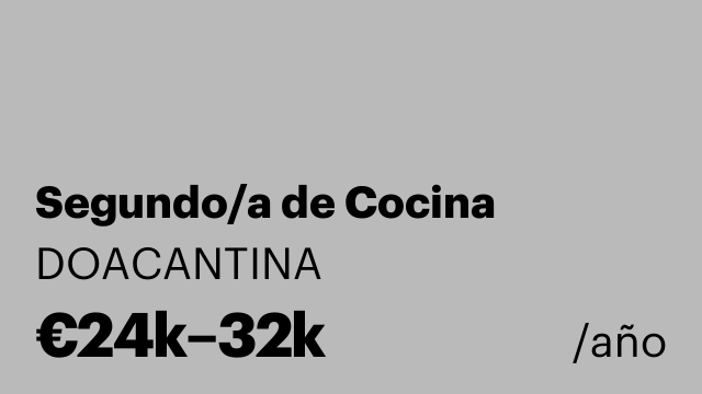 Segundo/a de Cocina