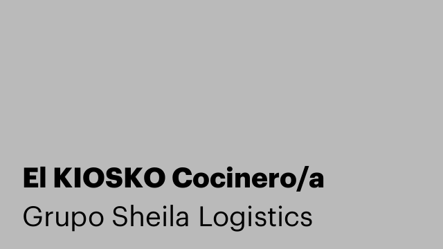 El KIOSKO Cocinero/a