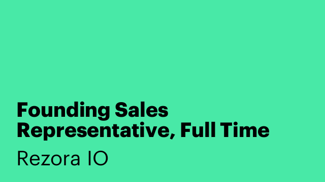 Founding Sales Representative, Full Time