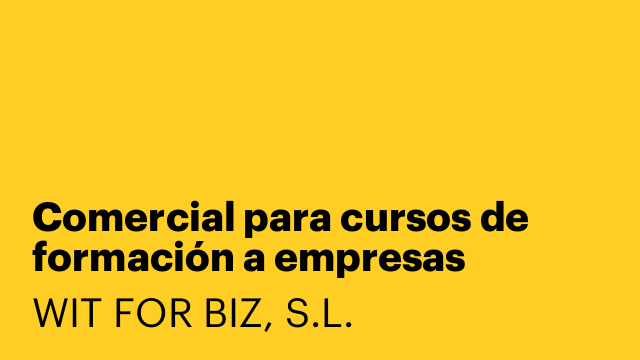 Comercial para cursos de formación a empresas