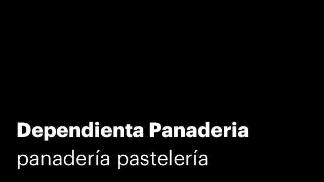 Dependienta Panaderia