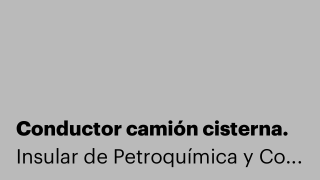 Conductor camión cisterna.
