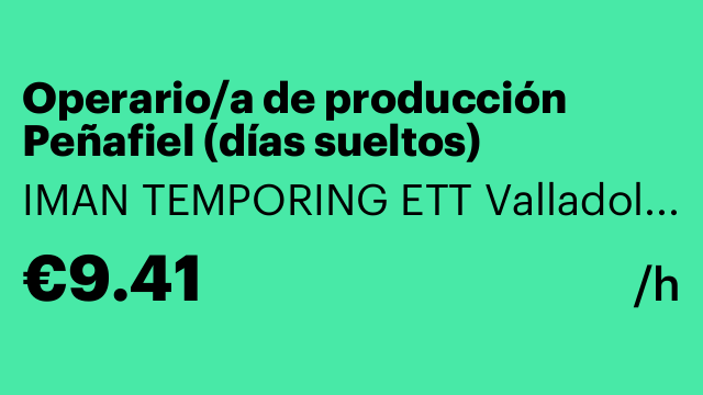 Operario/a de producción Peñafiel (días sueltos)