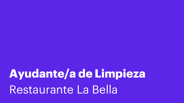 Ayudante/a de Limpieza